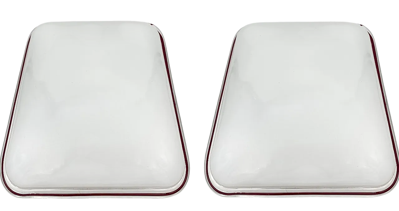 Coppia di plafoniere in vetro di Murano attribuite a Venini, anni '70 6