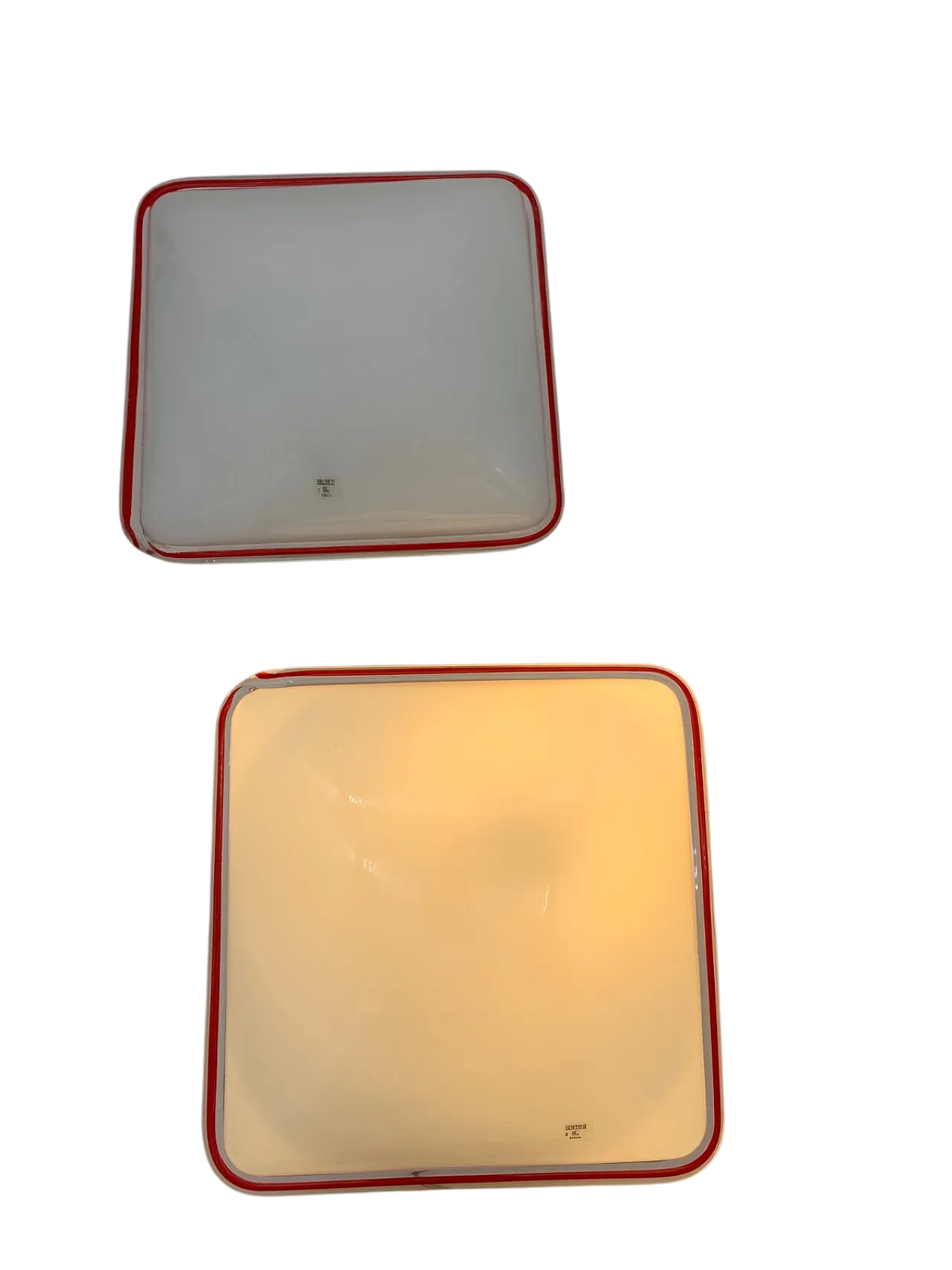 Coppia di plafoniere in vetro di Murano attribuite a Venini, anni '70 6