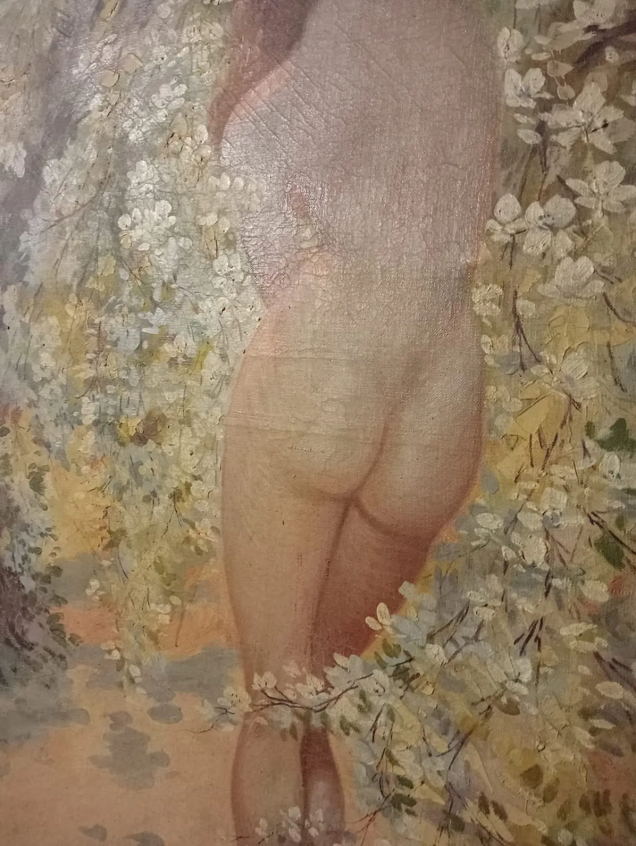 Romano Valori, Female nude, ​​oil on canvas signed and dated, 1913 5