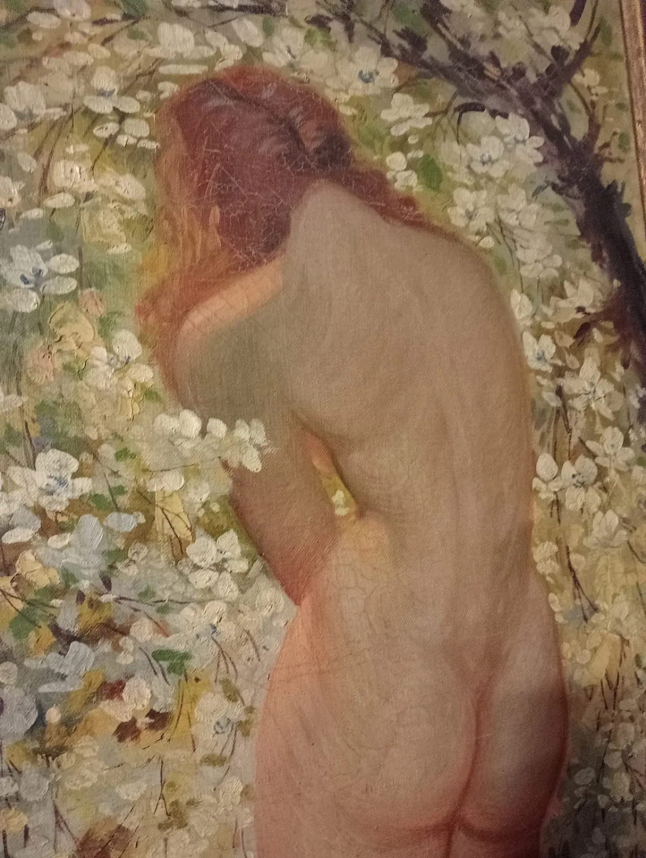 Romano Valori, Female nude, ​​oil on canvas signed and dated, 1913 9