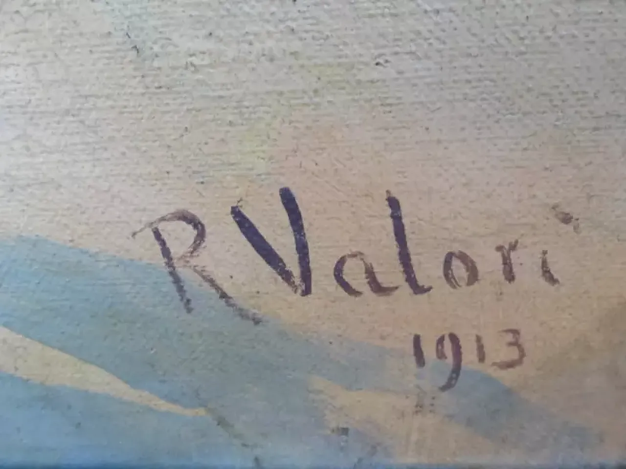 Romano Valori, Female nude, ​​oil on canvas signed and dated, 1913 10