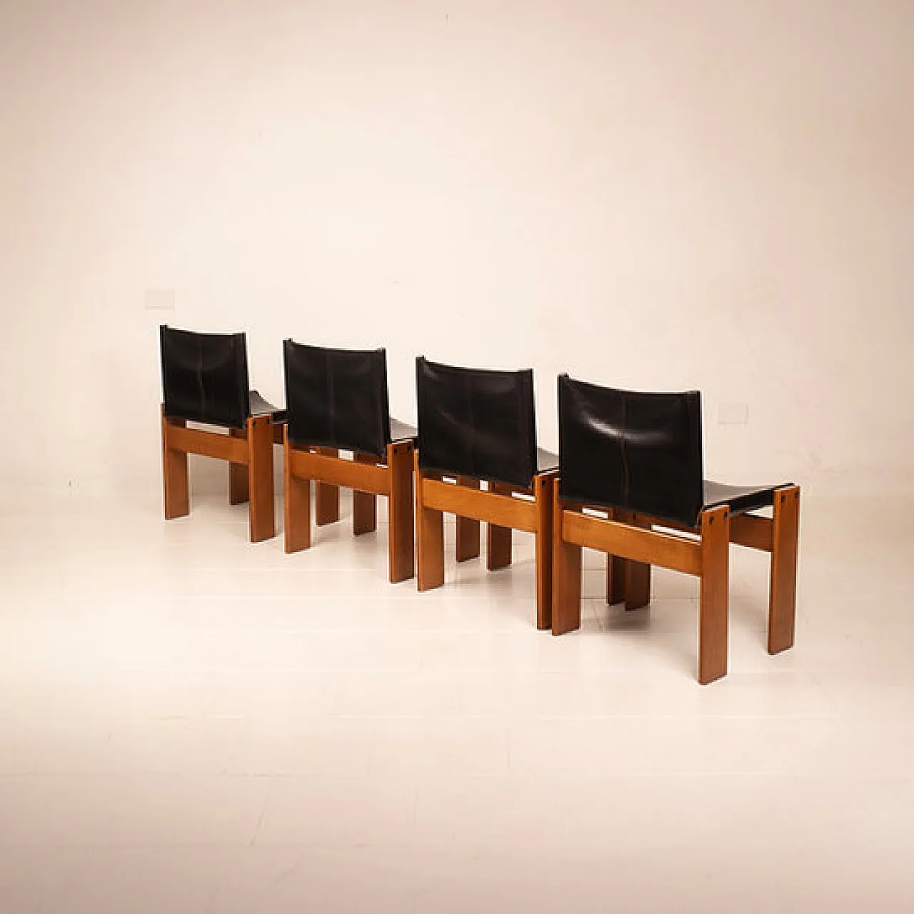 4 Sedie Monk di Afra e Tobia Scarpa per Molteni, anni '70 5