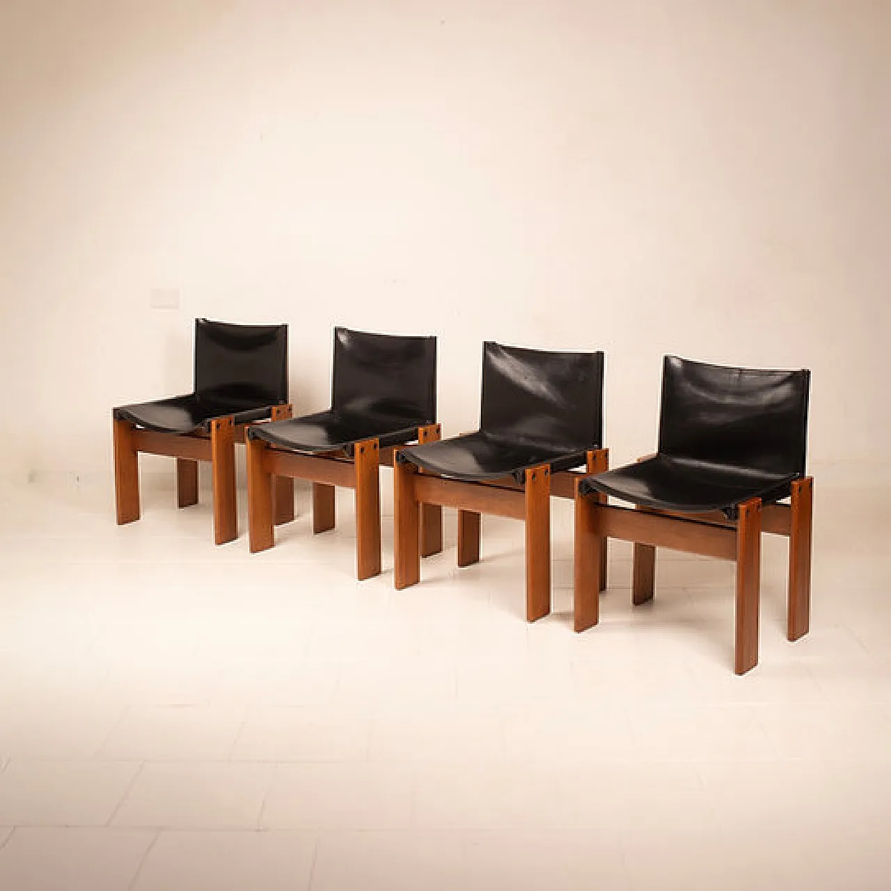 4 Sedie Monk di Afra e Tobia Scarpa per Molteni, anni '70 6