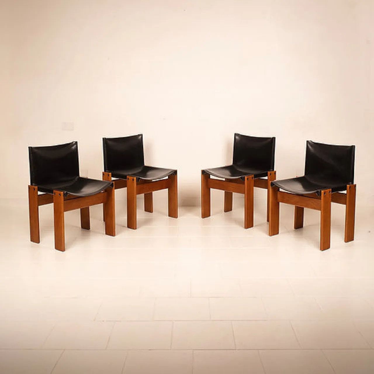 4 Sedie Monk di Afra e Tobia Scarpa per Molteni, anni '70 12