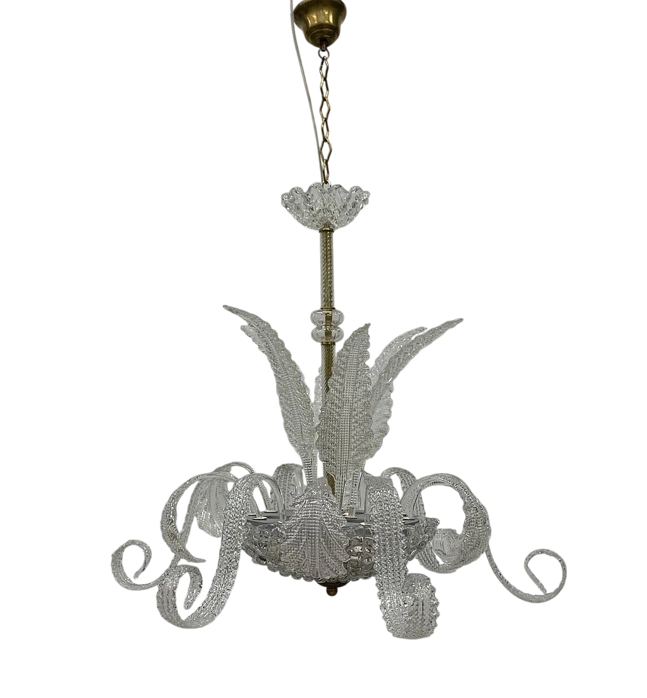 Lampadario Medusa in vetro di Murano attribuito a Seguso, anni '50 6