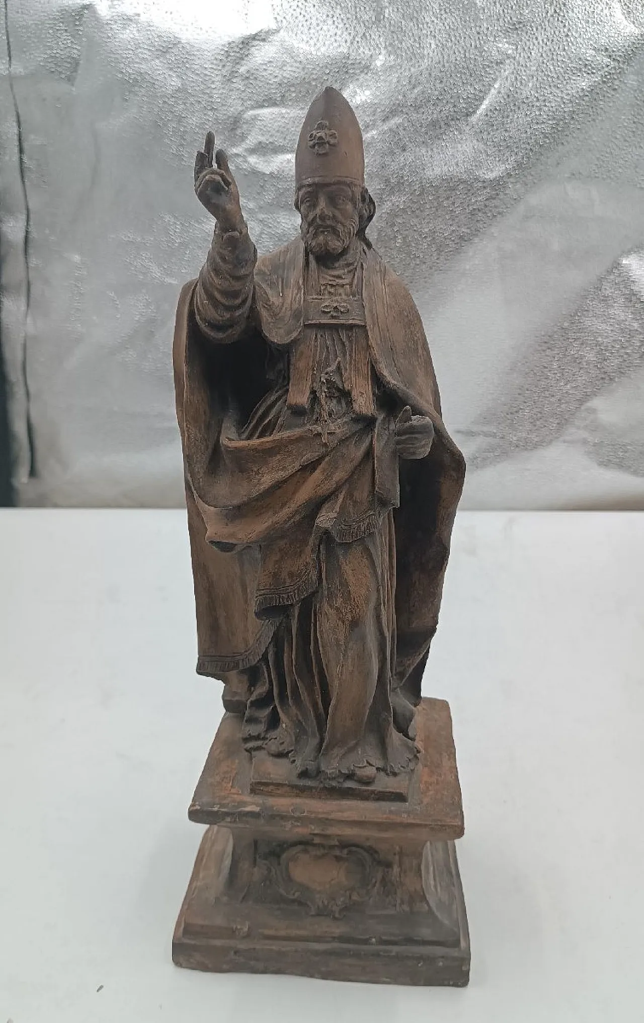 San Petronio Vescovo, scultura in terracotta, '700 12