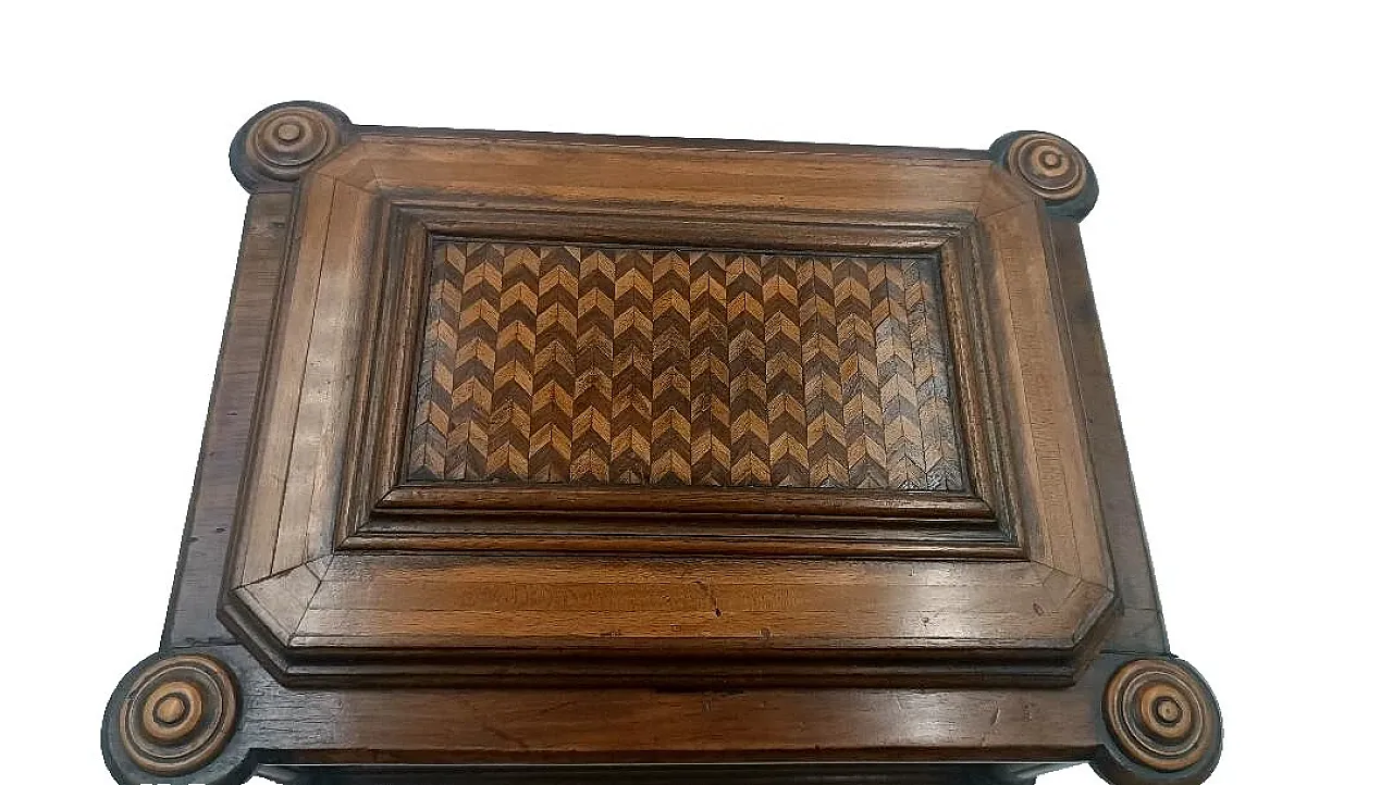Scatola in legno con intarsi in acero e palissandro, fine '800 8