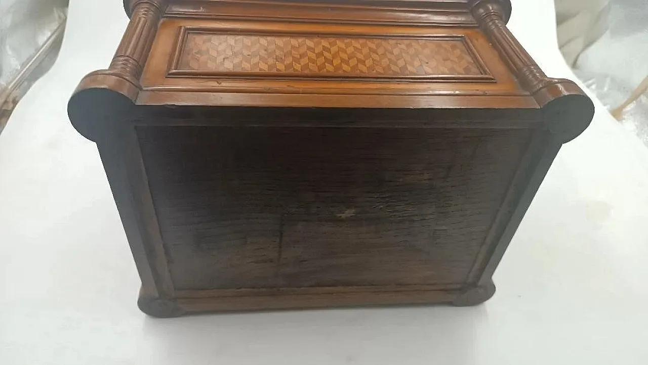 Scatola in legno con intarsi in acero e palissandro, fine '800 9