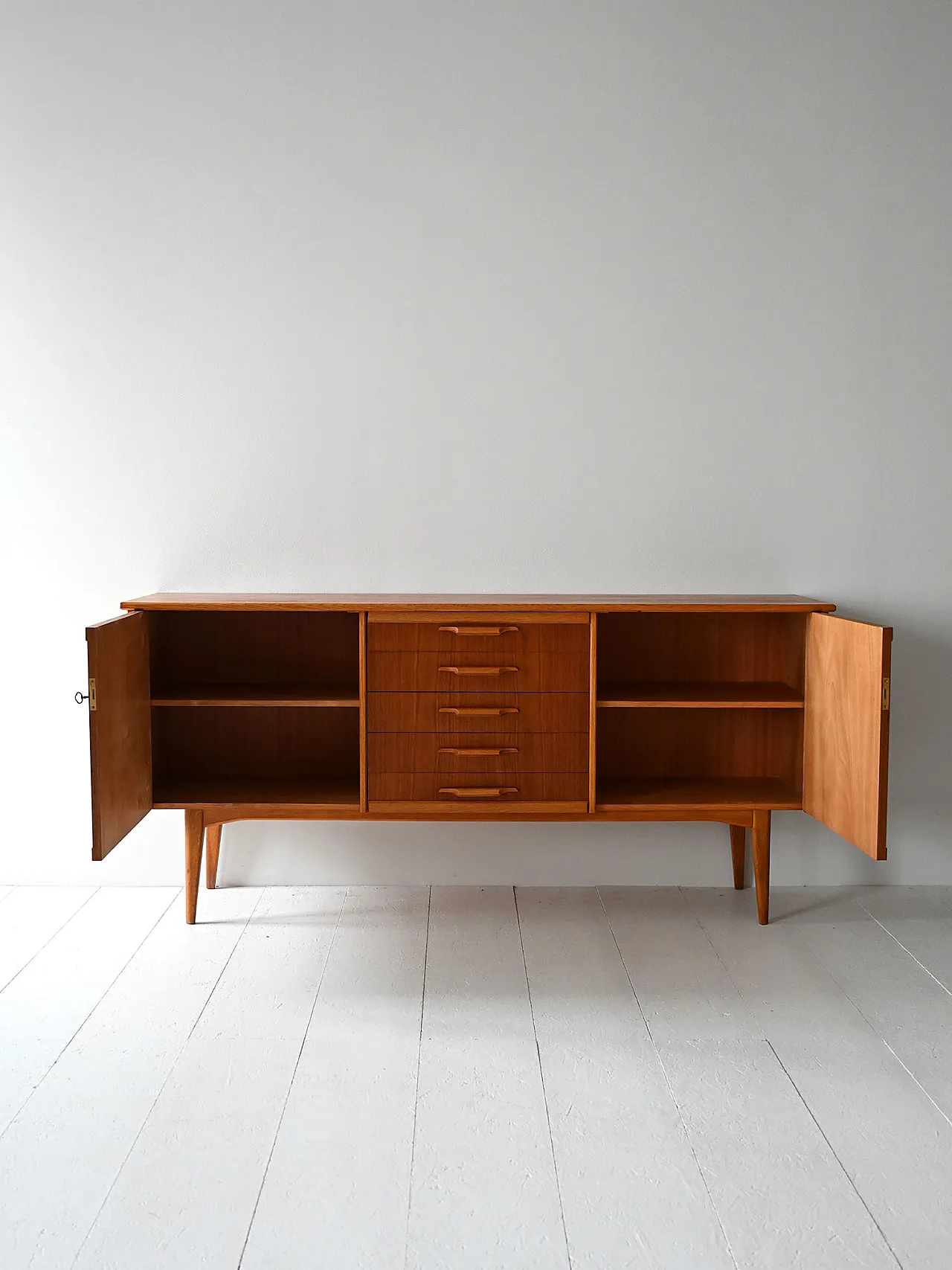Scandinavian Sideboard 1950s in Teak and Rovere 3