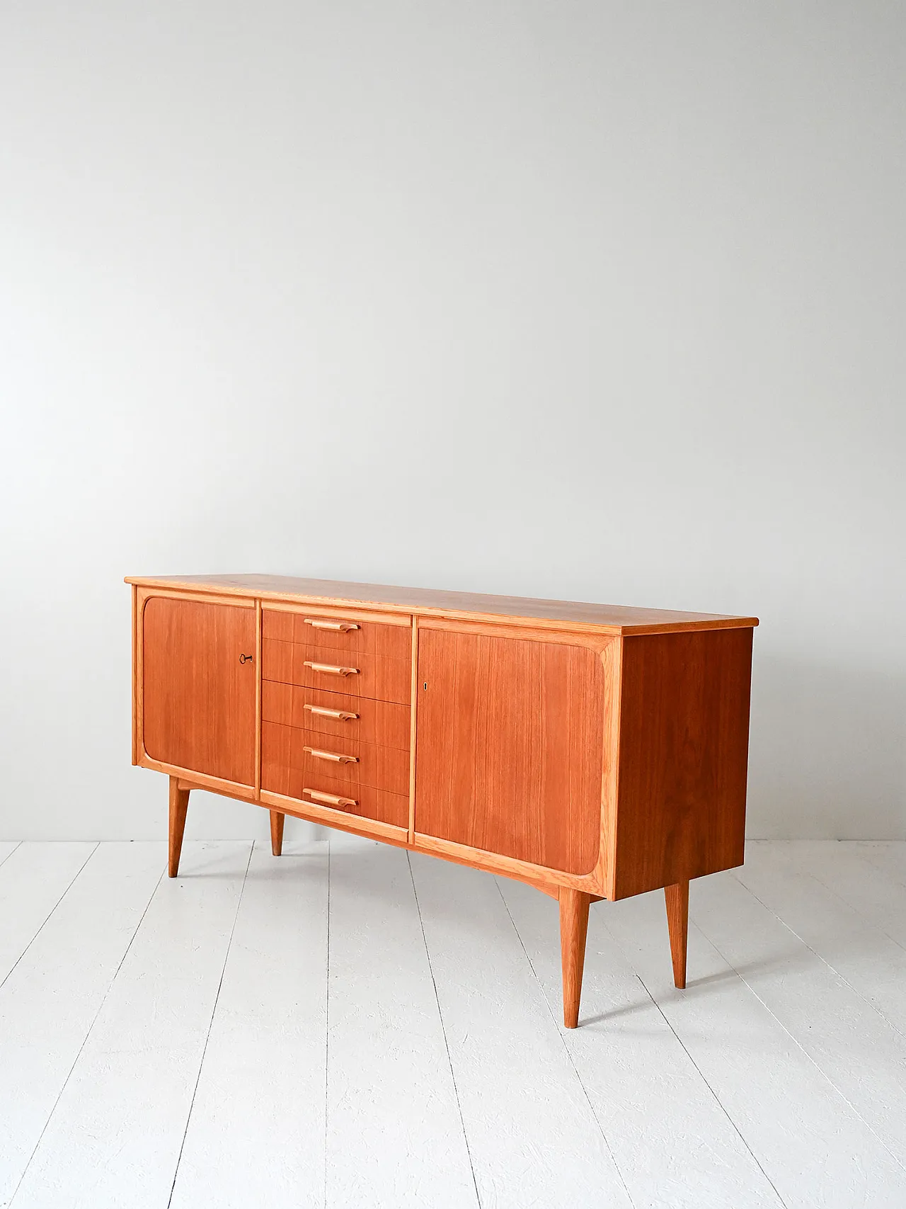 Scandinavian Sideboard 1950s in Teak and Rovere 5
