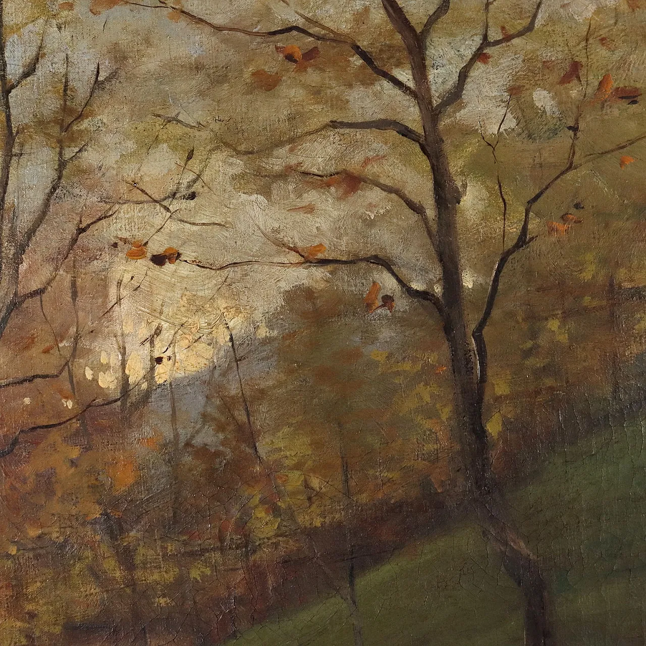 Borella, alpine landscape with fisherman, oil painting on canvas, 1894 6