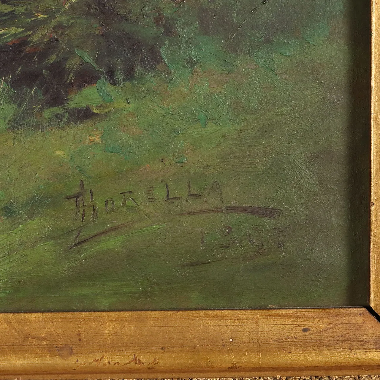 Borella, alpine landscape with fisherman, oil painting on canvas, 1894 7