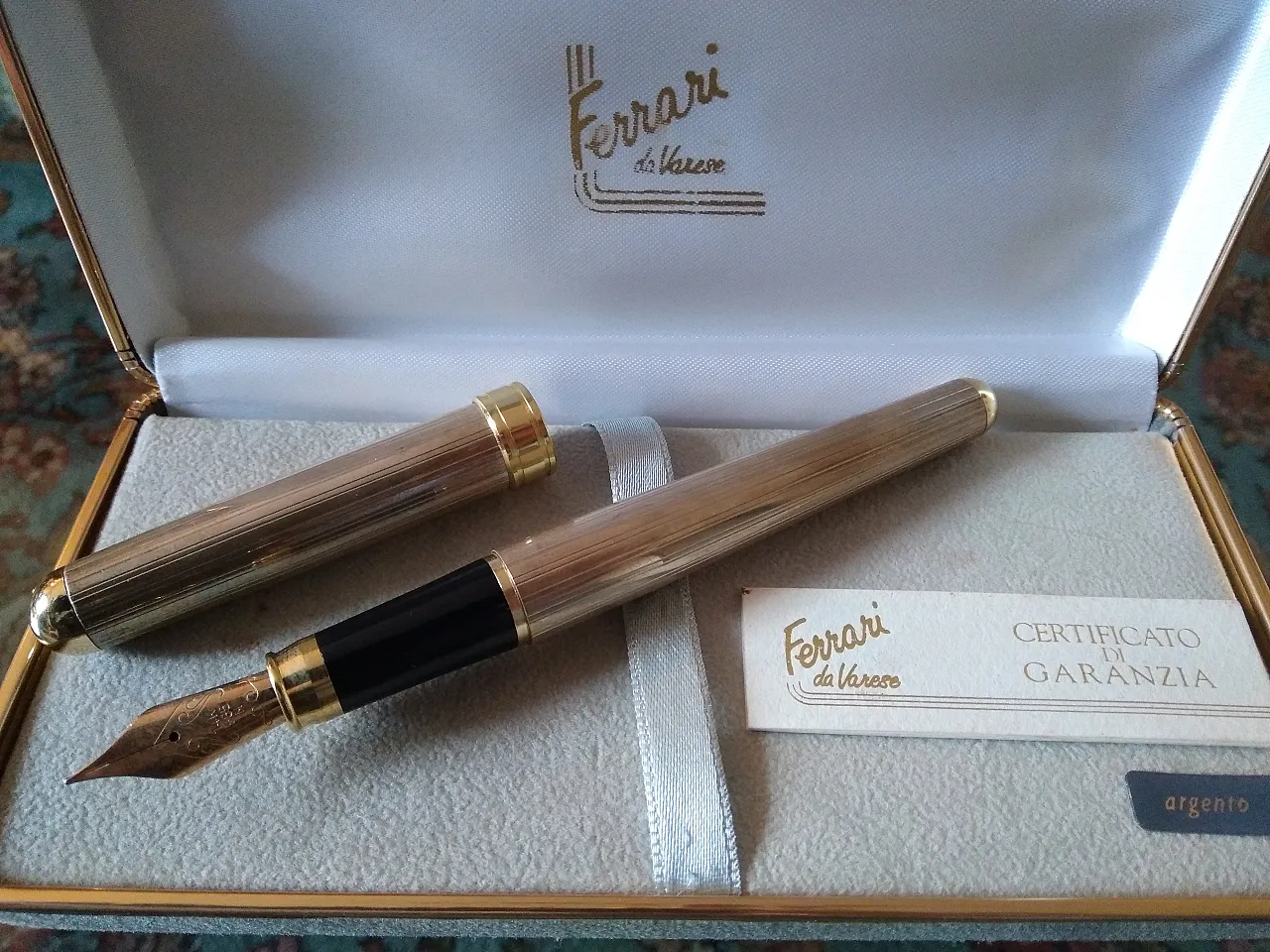 Penna Stilografica in argento di Ferrari Varese, anni '90 1