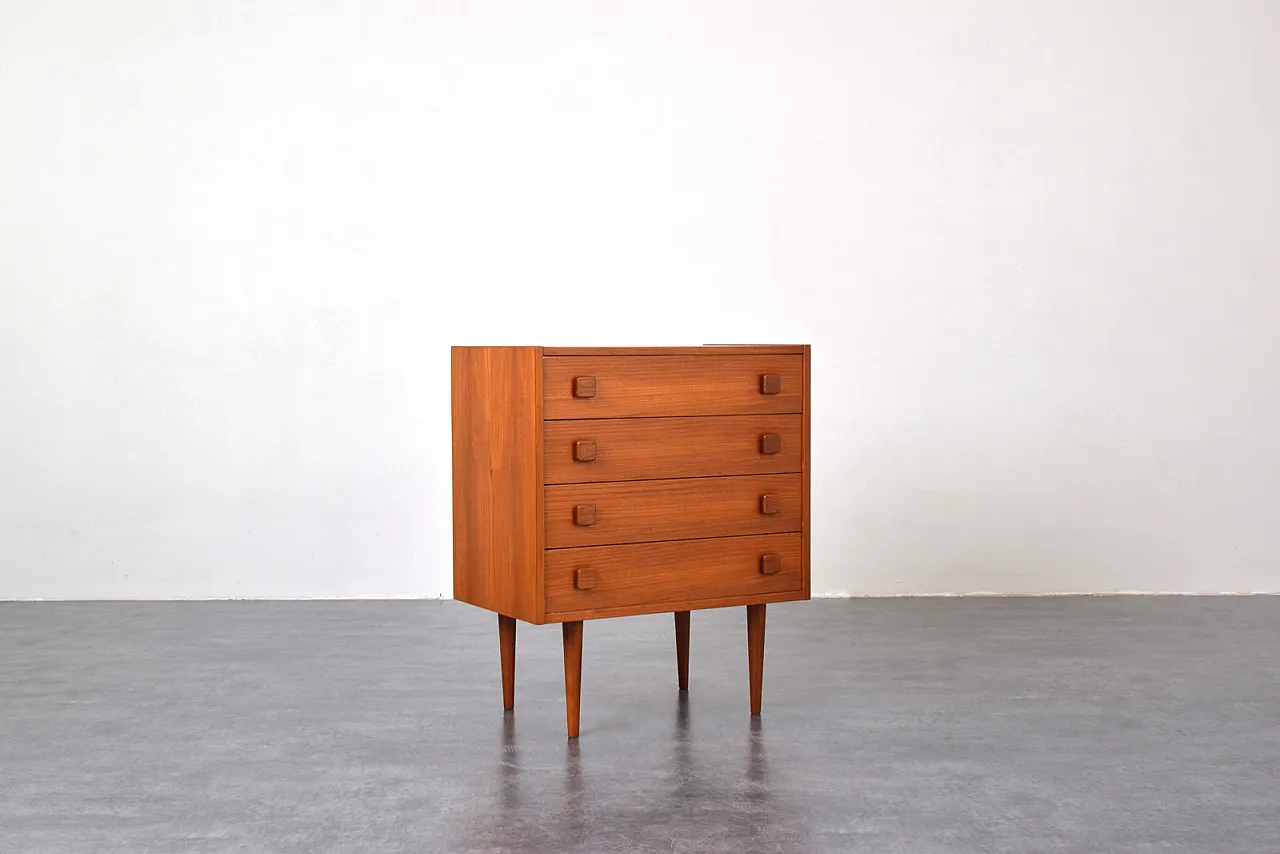 Cassettiera in teak danese, anni '60 1