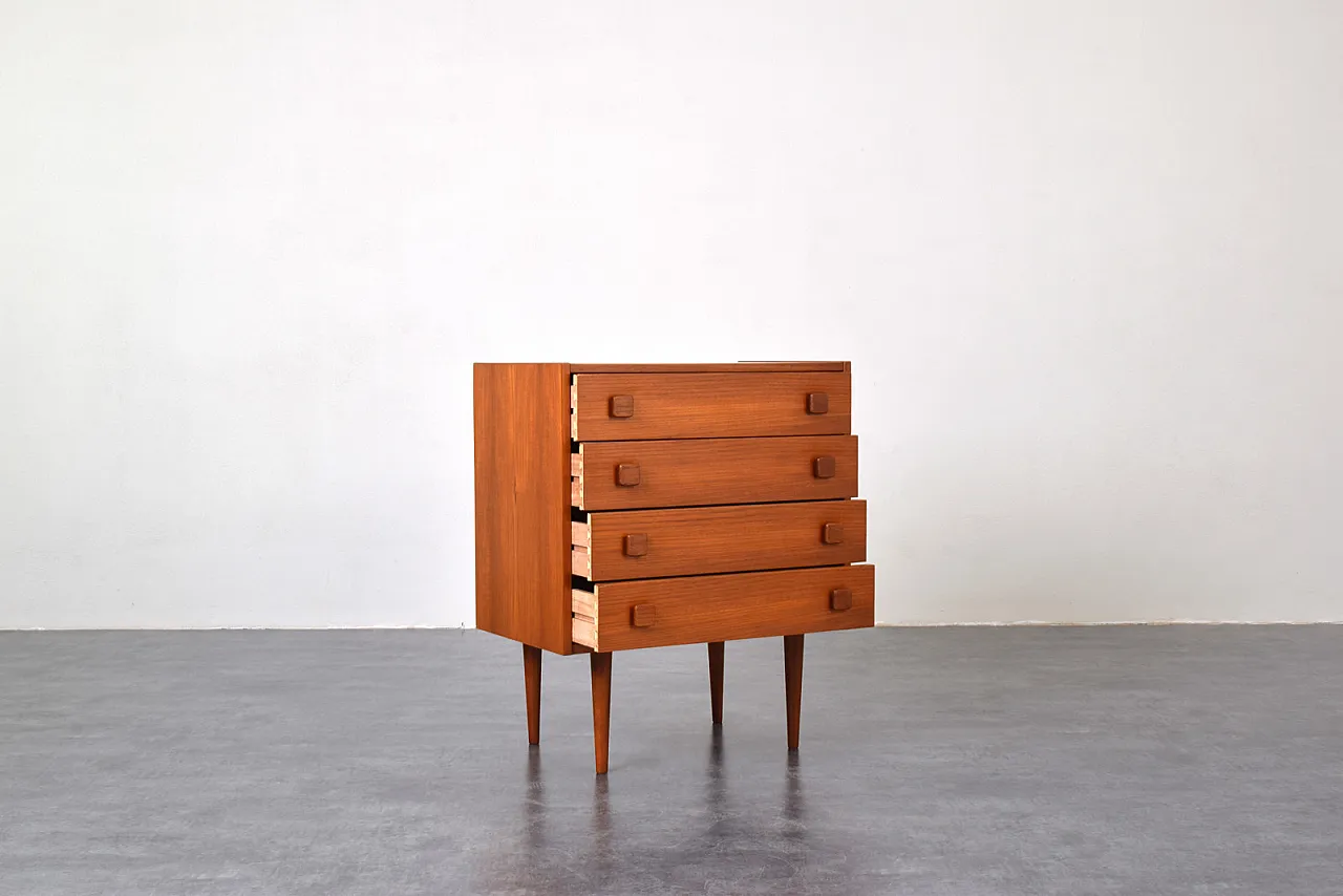 Cassettiera in teak danese, anni '60 3