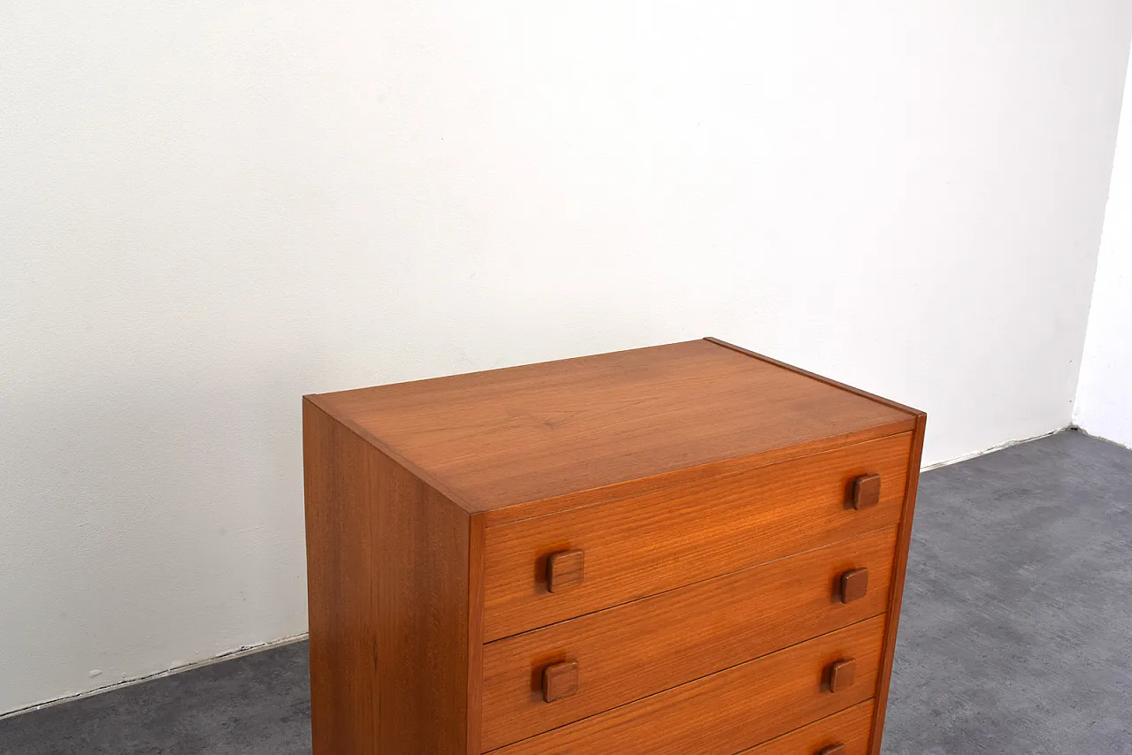 Cassettiera in teak danese, anni '60 11