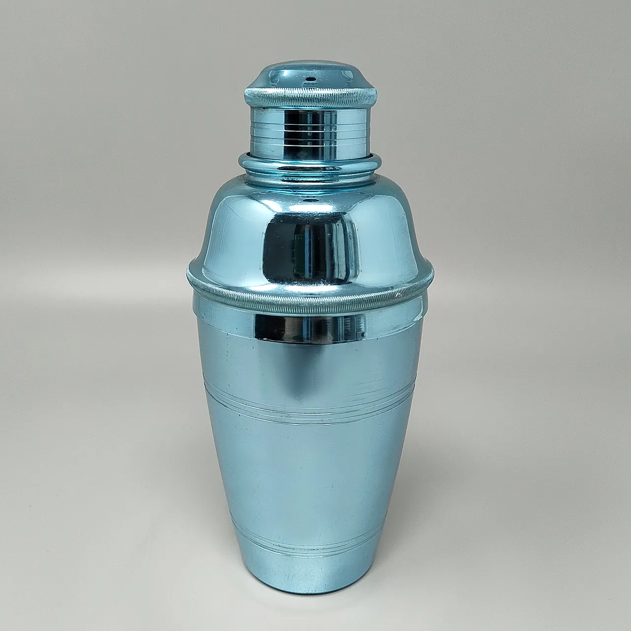 Light Blue Cocktail Shaker by Lumium in Pure Aluminum, 1960s 2