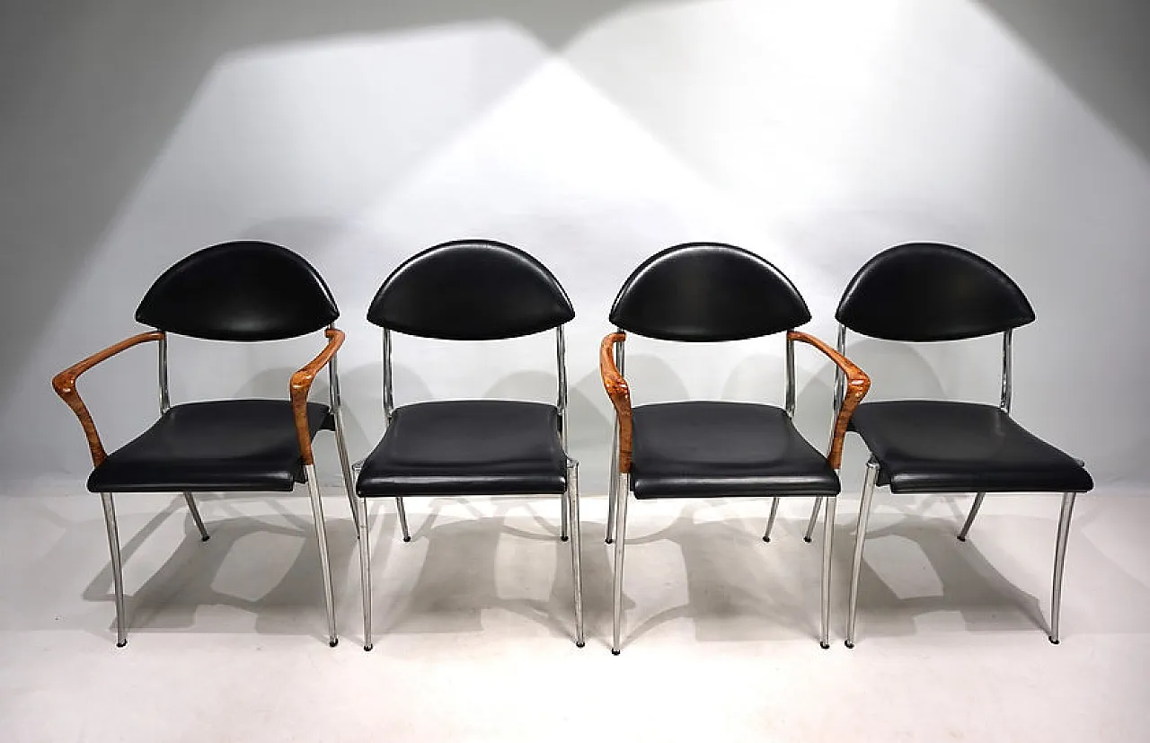 4 Coro dining chairs by Luigi Origlia, 1980s 1