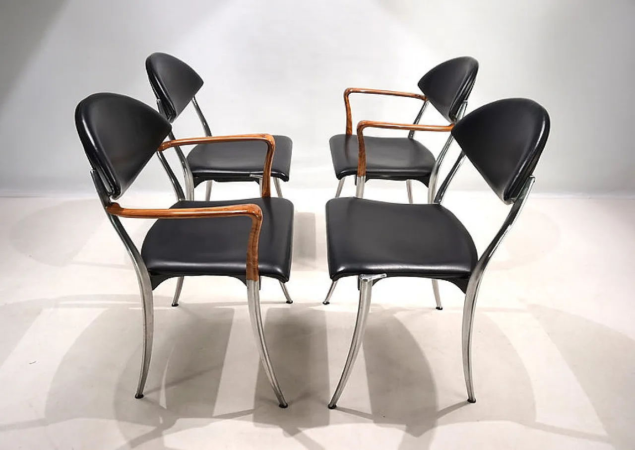 4 Coro dining chairs by Luigi Origlia, 1980s 2
