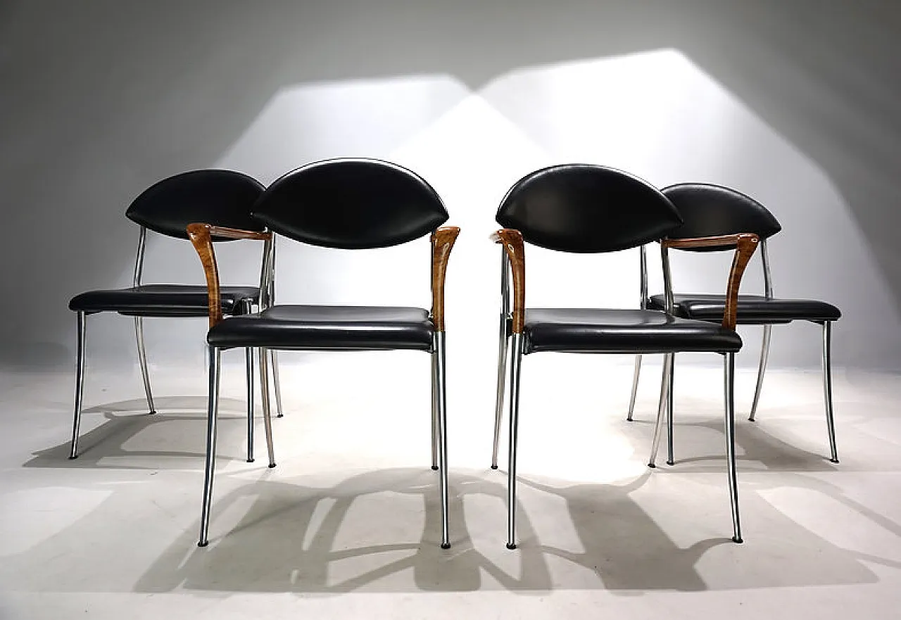 4 Coro dining chairs by Luigi Origlia, 1980s 3