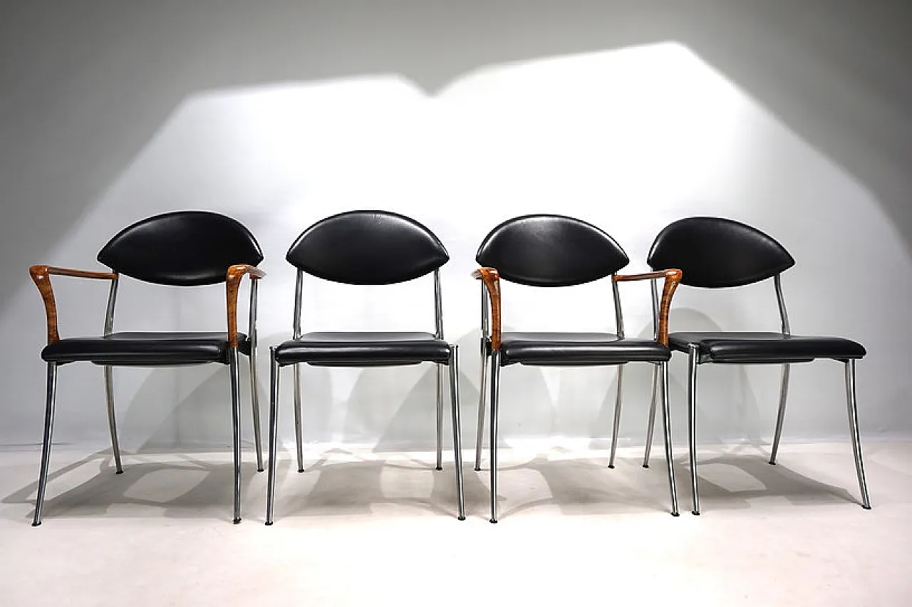 4 Coro dining chairs by Luigi Origlia, 1980s 6