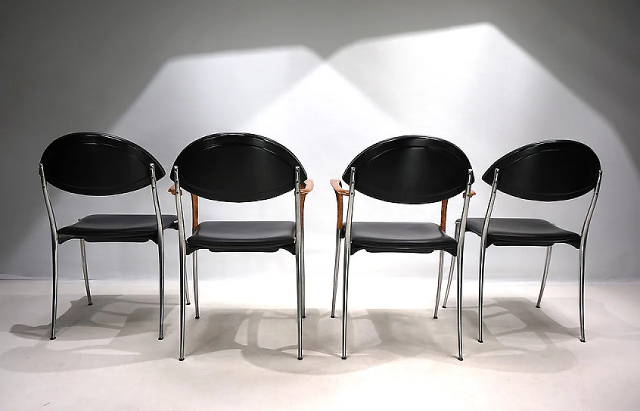 4 Coro dining chairs by Luigi Origlia, 1980s 9