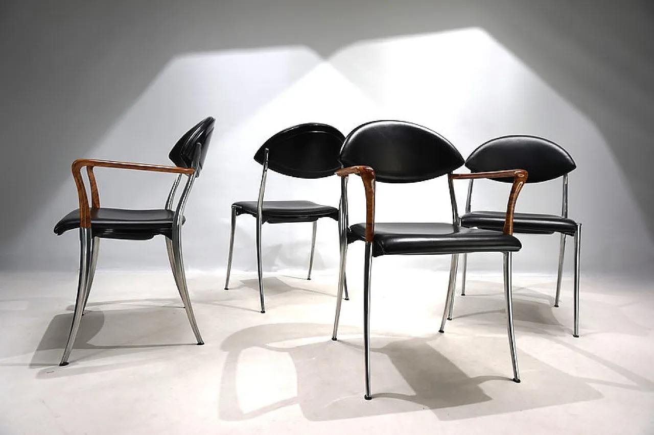 4 Coro dining chairs by Luigi Origlia, 1980s 11