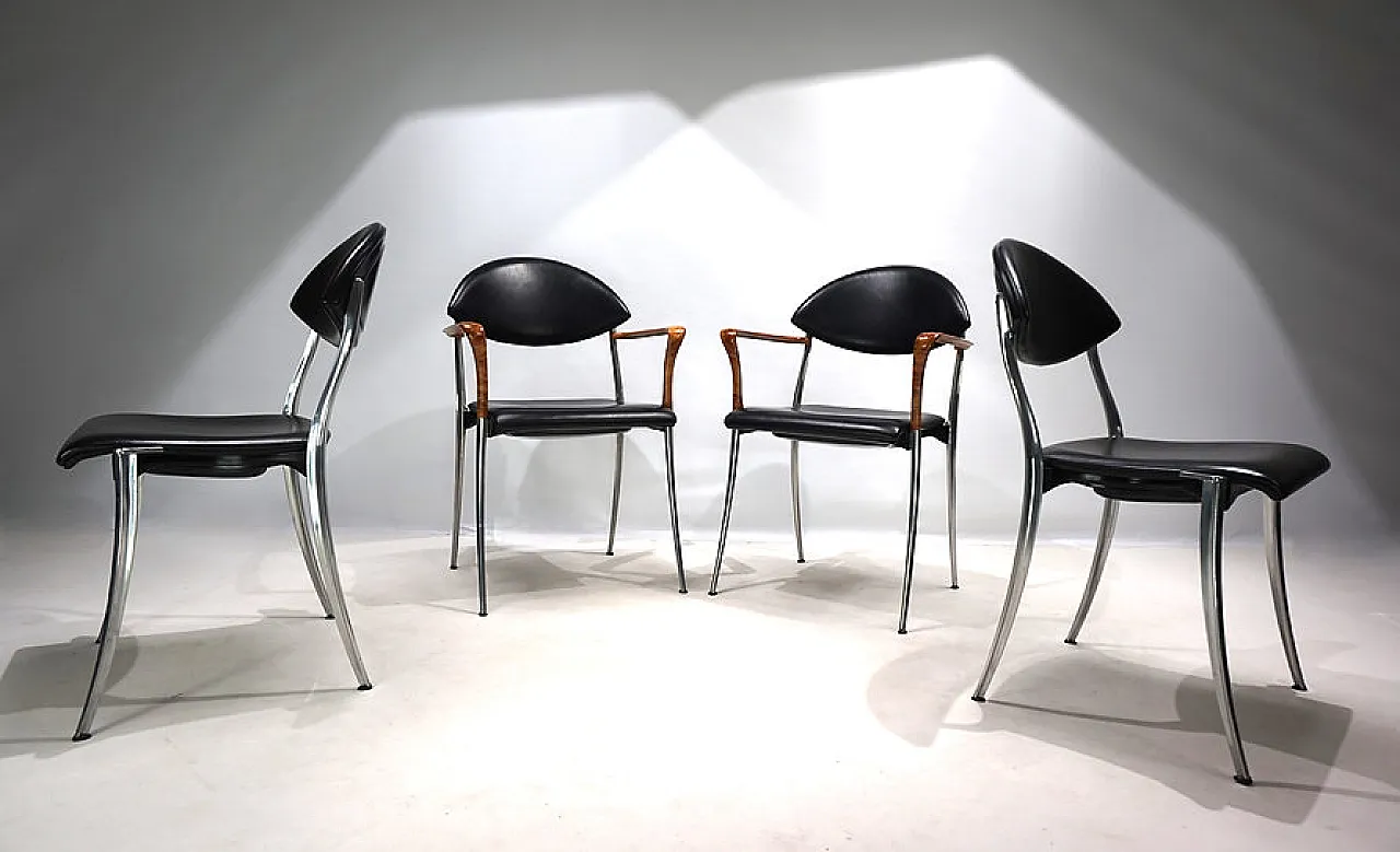 4 Coro dining chairs by Luigi Origlia, 1980s 13