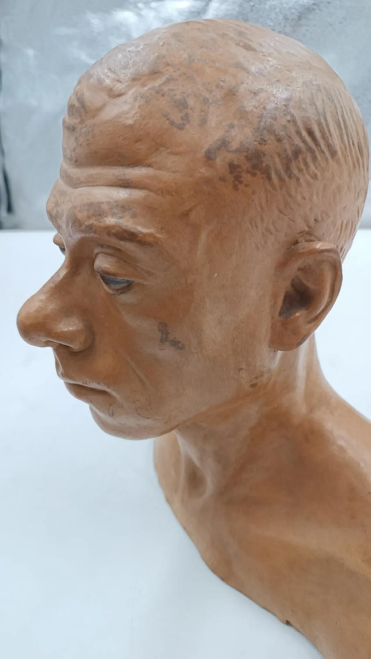 Ritratto virile di Vincenzo Cesarino, scultura mezzo busto, anni '40 6