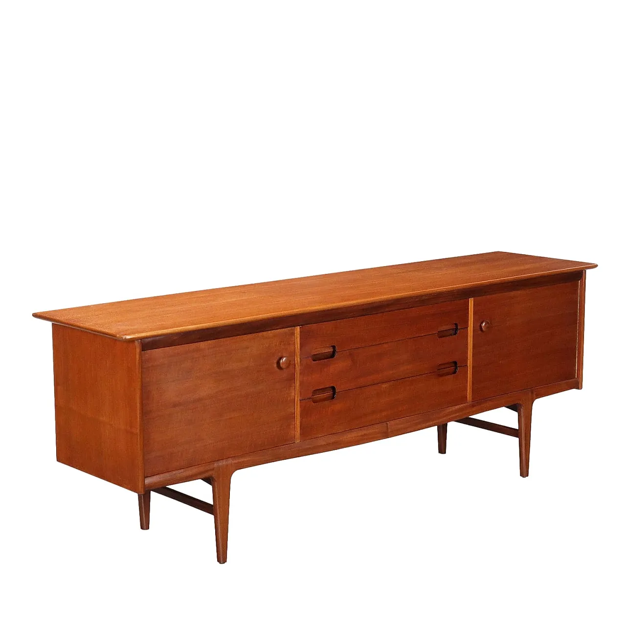 Credenza impiallacciata in teak, anni '60 1