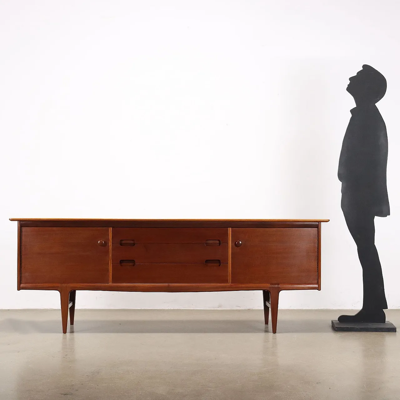 Credenza impiallacciata in teak, anni '60 2
