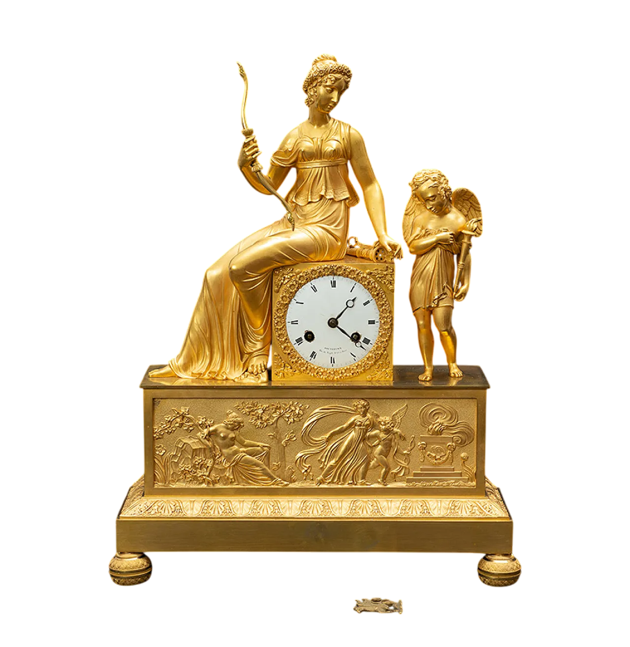 French Empire in finely chiseled golden bronze, 19th century 9