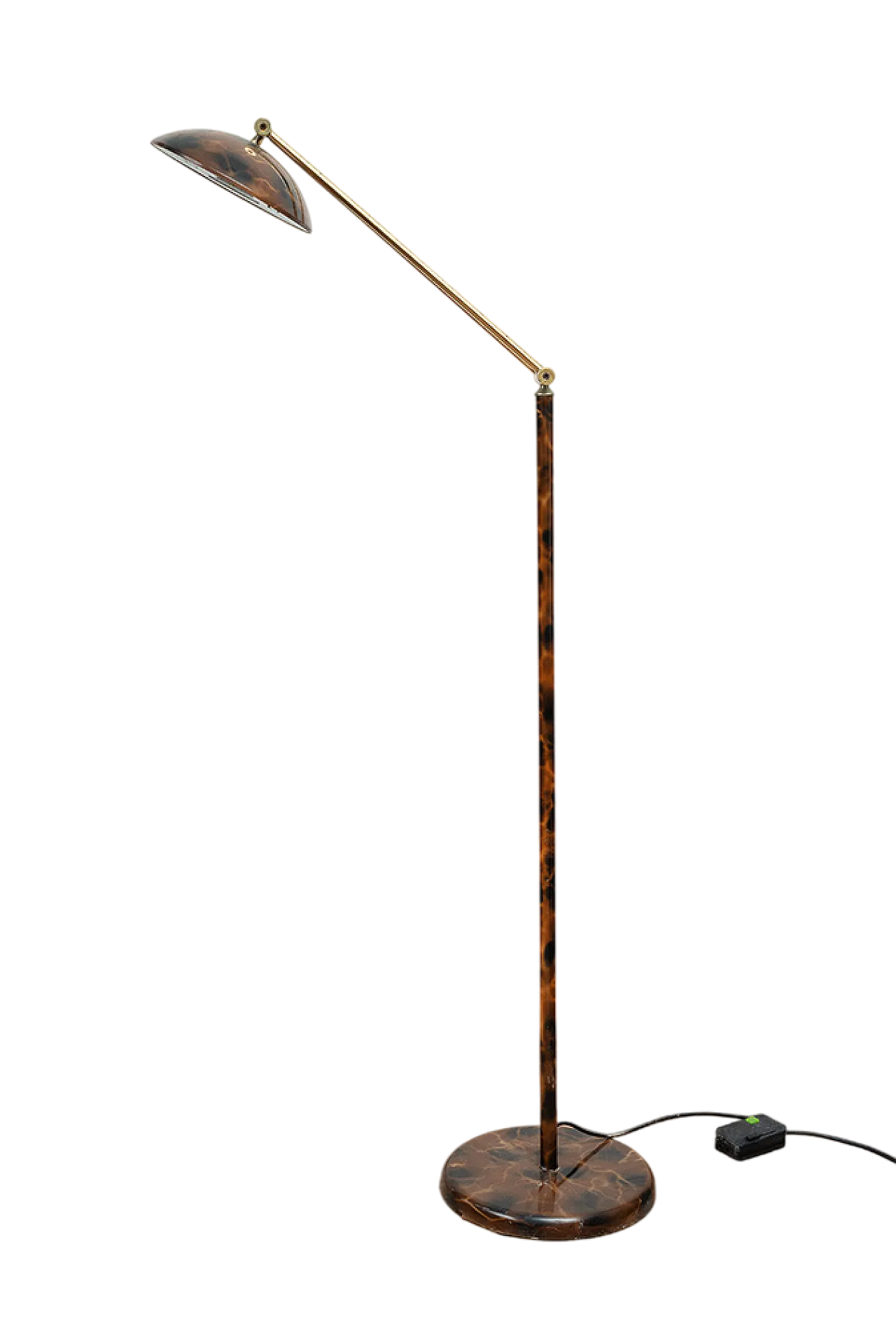 Lampada da terra in ottone e celluloide, '900 6