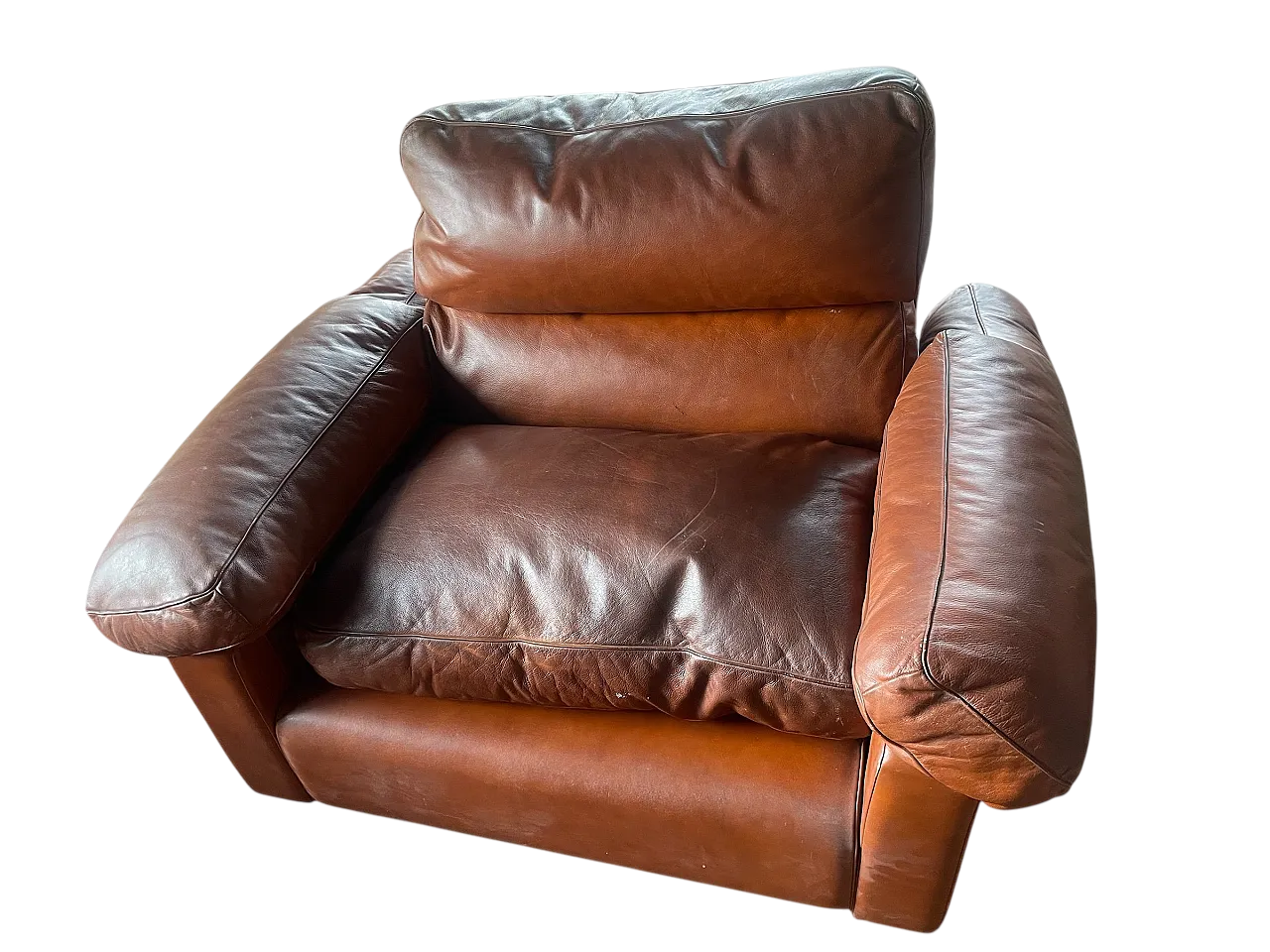 Frau Leather Armchair by Tito Agnoli for Poltrona Frau, 1980s 6