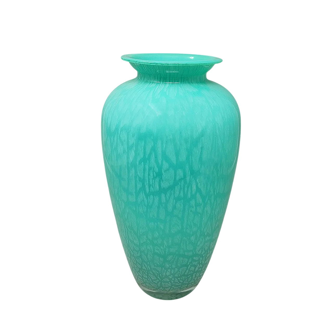 Handcrafted Green Vase by V.A.M. In Murano Glass, 1970s 9