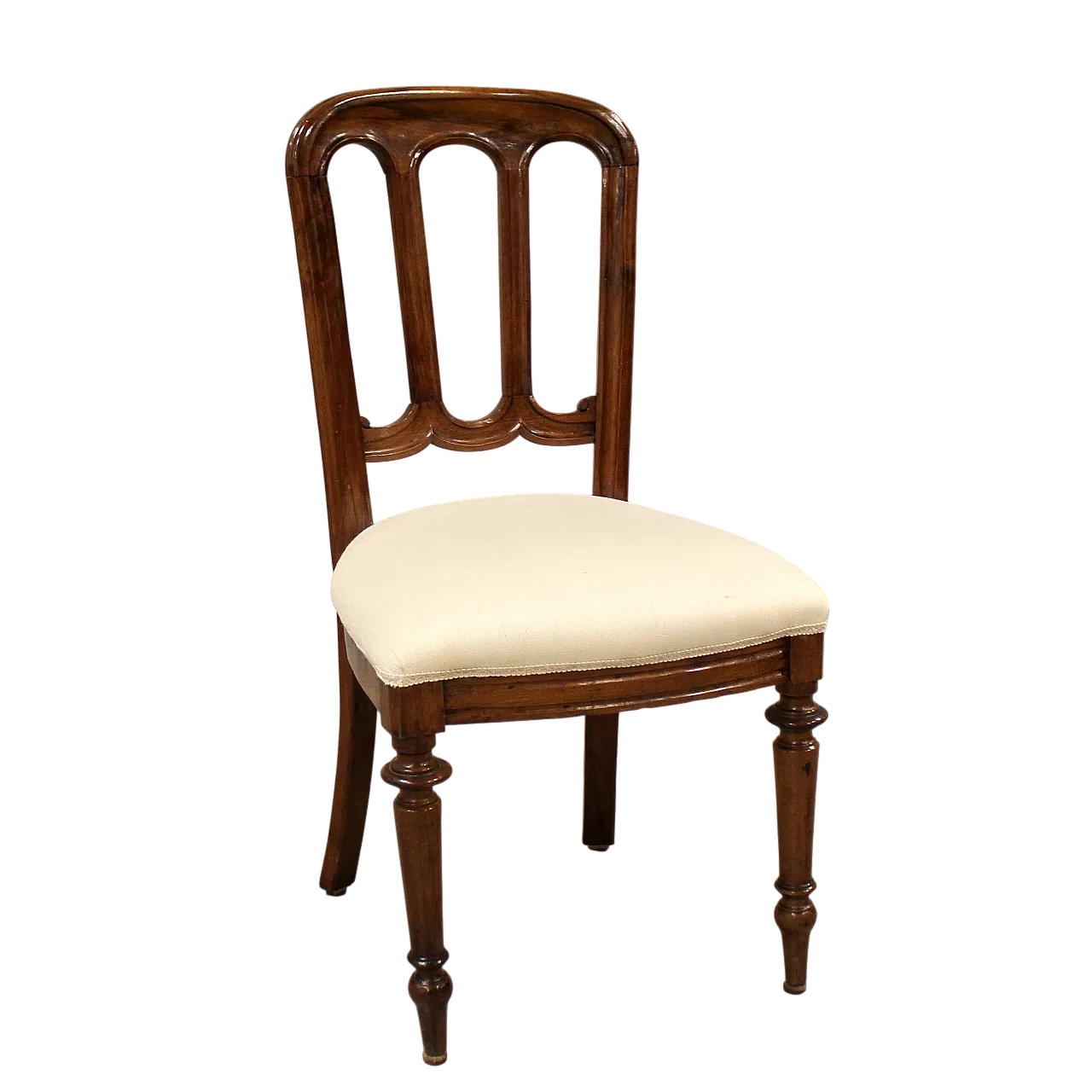 Walnut chair Luigi Filippo '800 Italy 11