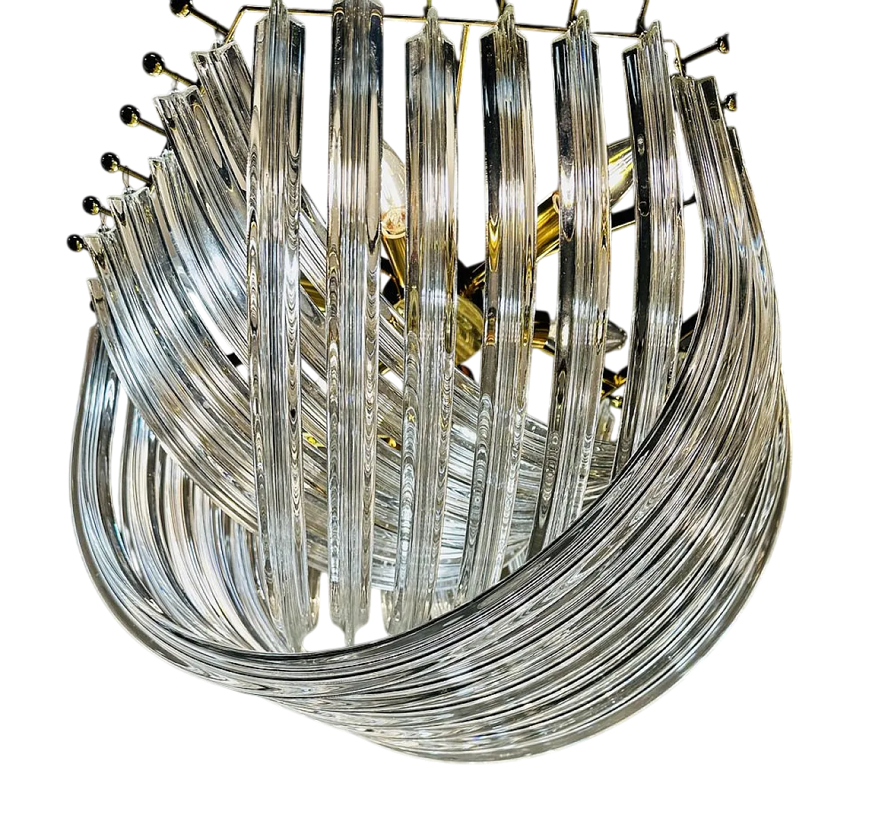 Lampadario trilobo Venini di Paolo Venini, anni '80 12