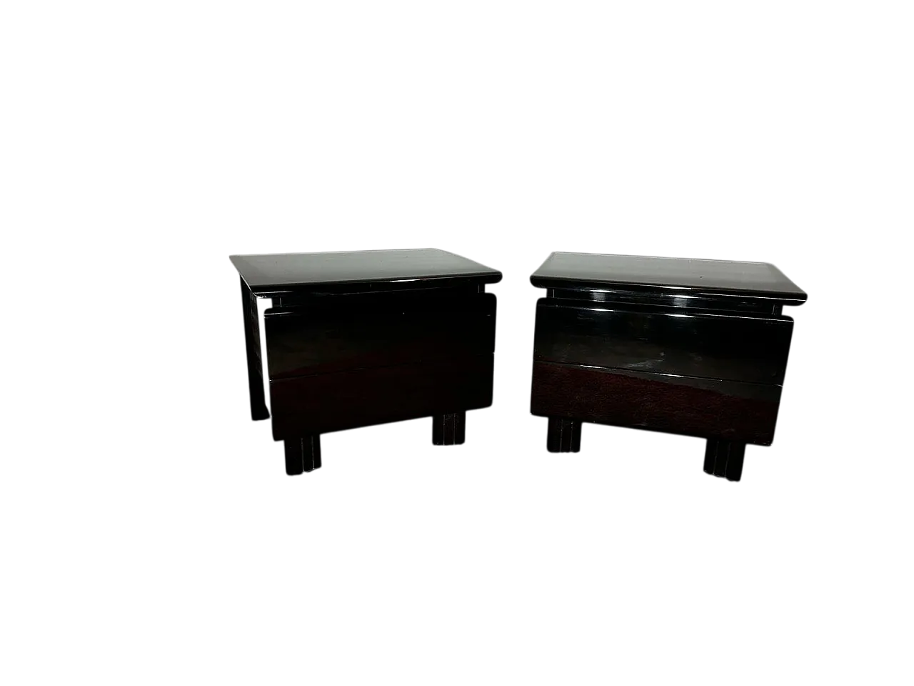 Pair of Bedside Tables in Wood, 1980s 13