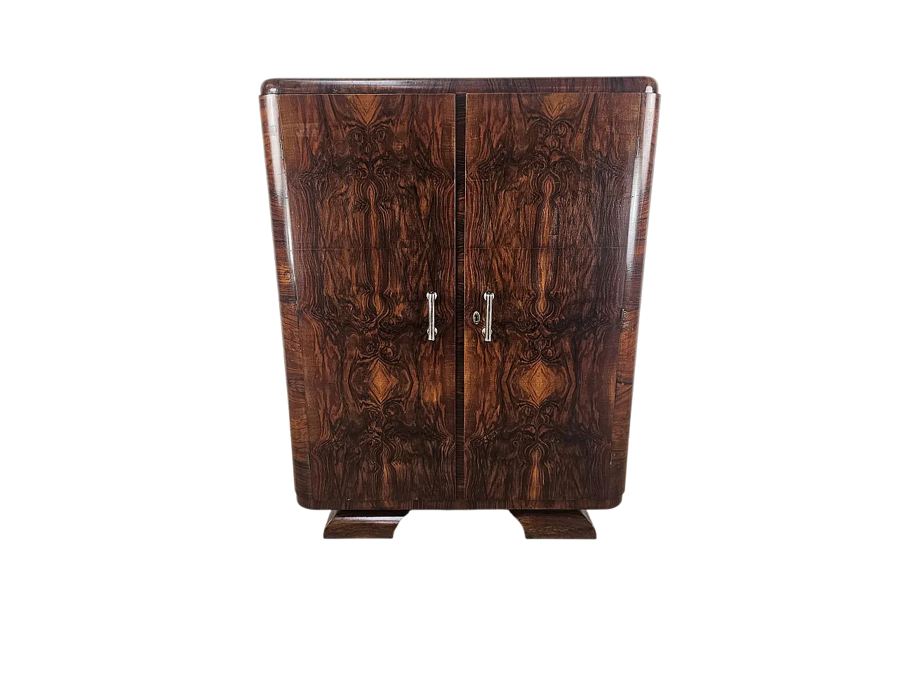 Credenza Art Decò Two doors in Moglio's Radica 1930s 30