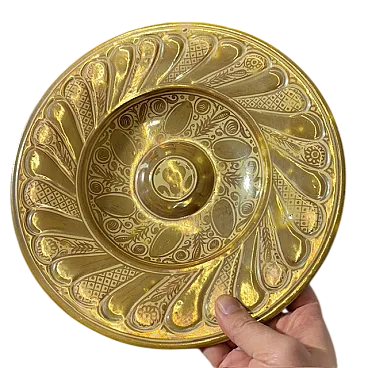 Piatto maiolica a Lustro oro  Ulisse Cantagalli, fine '800