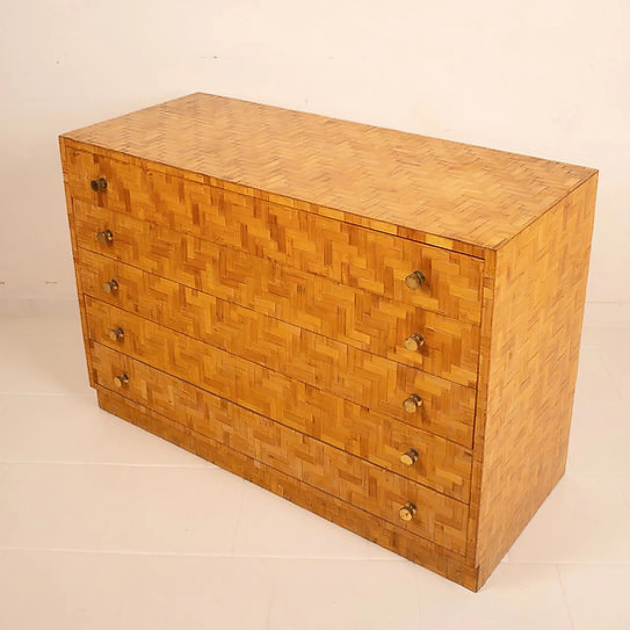Pressed bamboo chest of drawers by Vivai Del Sud, 1970s 3