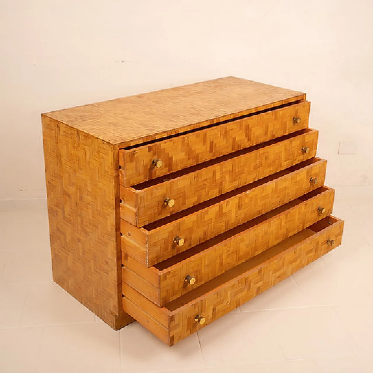 Pressed bamboo chest of drawers by Vivai Del Sud, 1970s 6