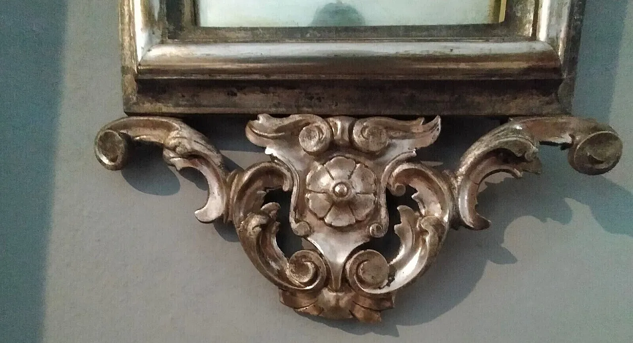 Specchiera in legno argentato, tardo '800 6