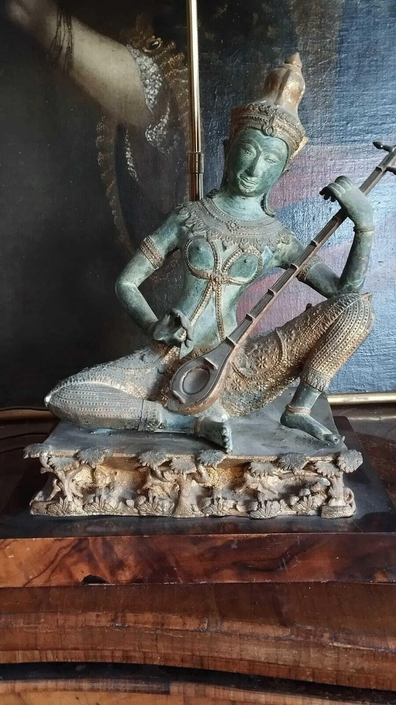 Musician Prince Thay's lamp in wood and metal, 1970s 3