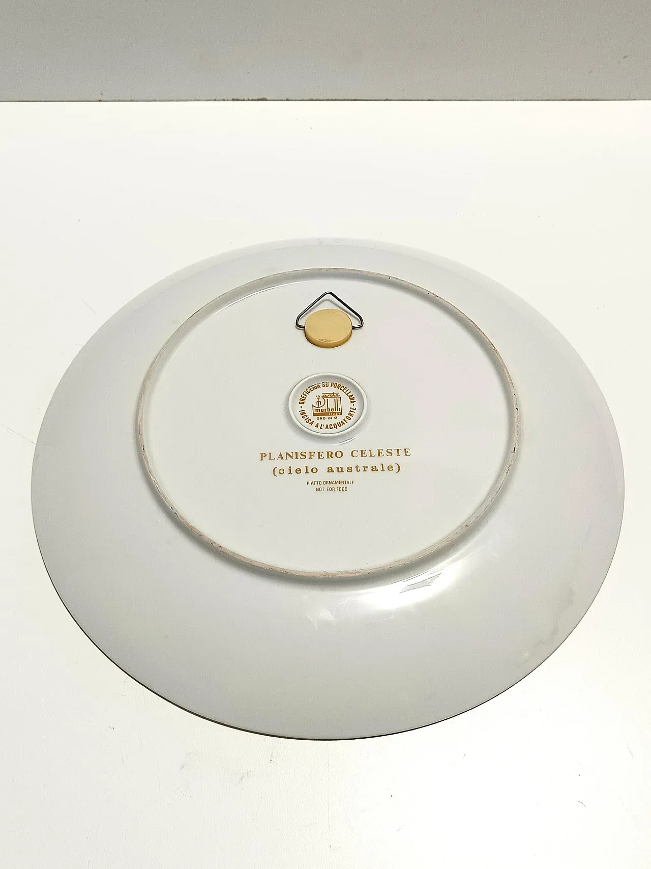 Morbelli 24k Gold and White Porcelain Wall Plate "Planisfero Celeste", Italy 4