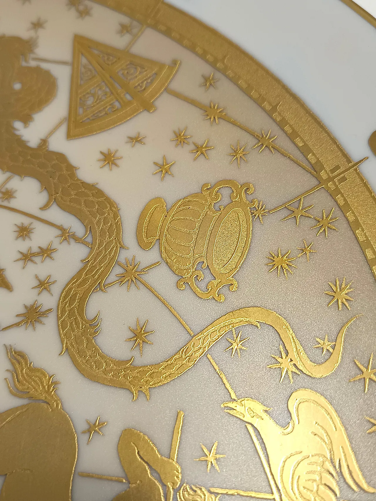 Morbelli 24k Gold and White Porcelain Wall Plate "Planisfero Celeste", Italy 7