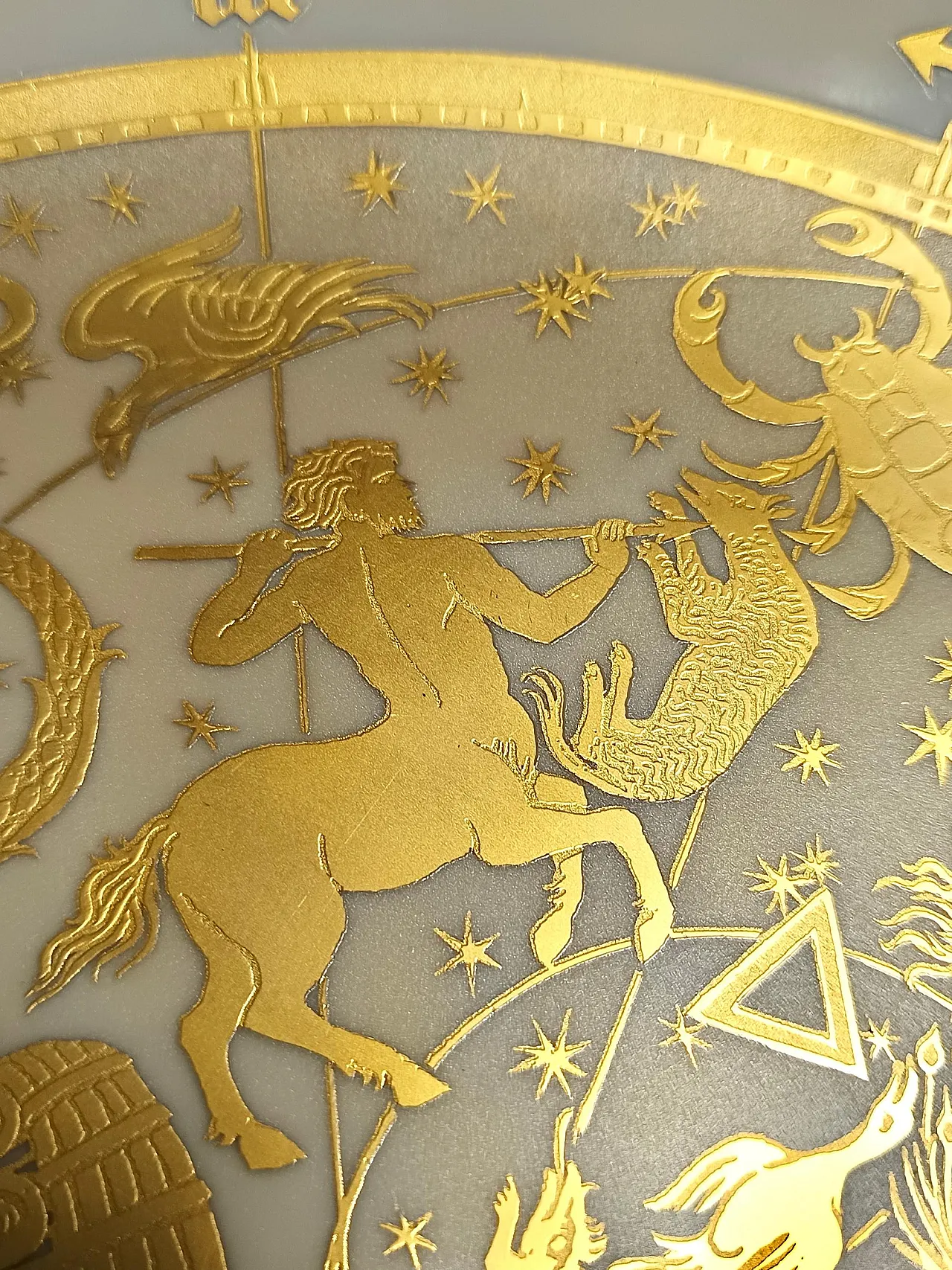 Morbelli 24k Gold and White Porcelain Wall Plate "Planisfero Celeste", Italy 9