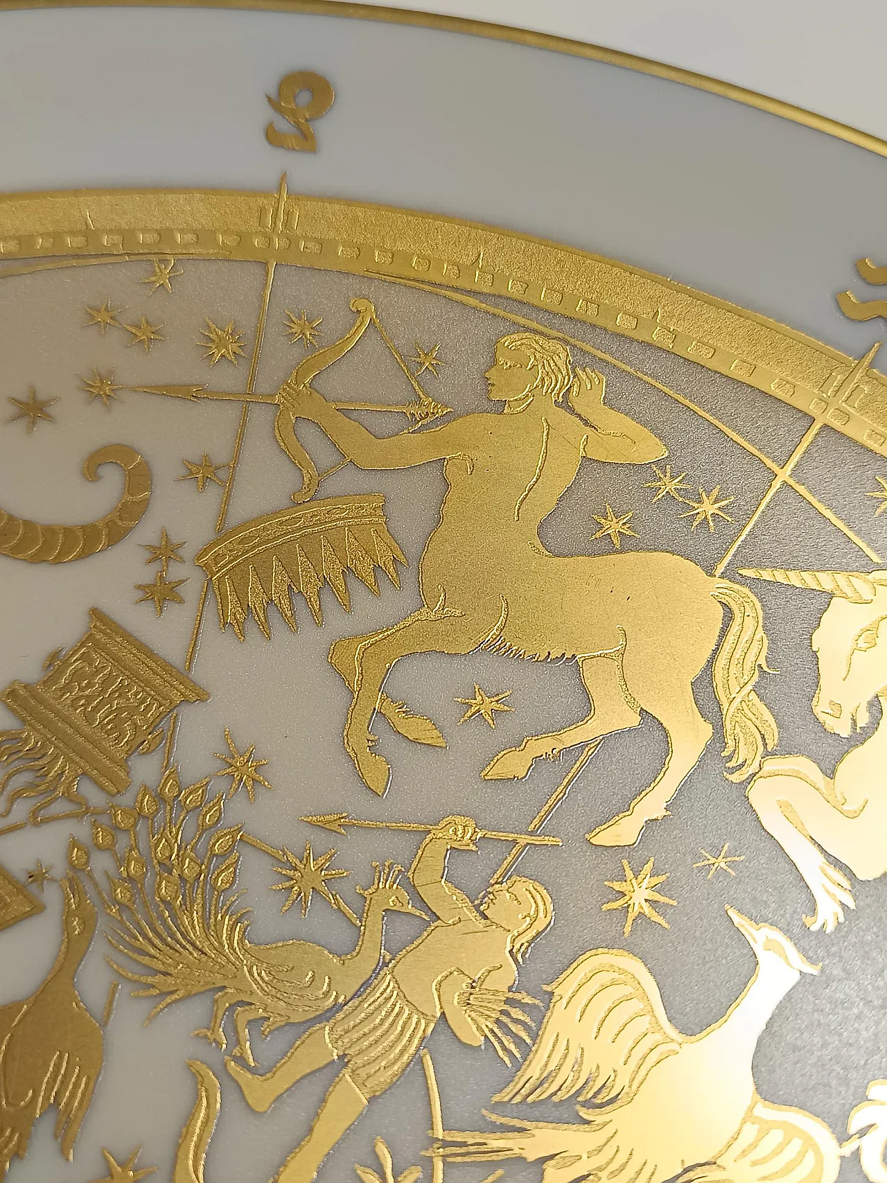 Morbelli 24k Gold and White Porcelain Wall Plate "Planisfero Celeste", Italy 10