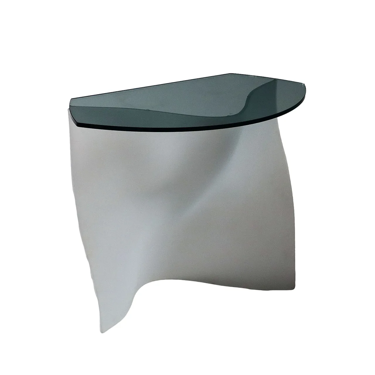 Consolle in vetro fumé e bianco, anni 2000 1