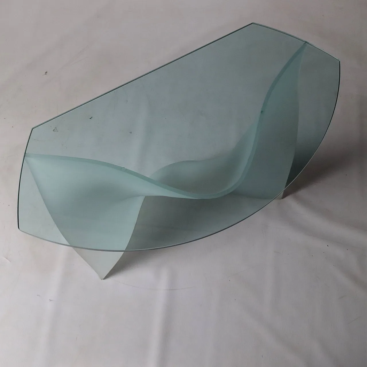 Consolle in vetro fumé e bianco, anni 2000 3